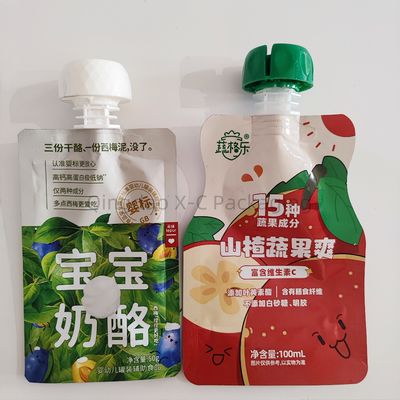 Sacs d'emballage liquide en forme personnalisée de qualité alimentaire avec bec recyclable