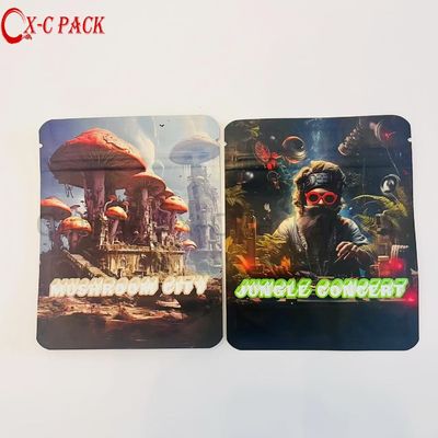 Conception de l'emballage à l'épreuve de l'enfance 3 faces Mini Ziplock 3,5 g 3,5 grammes Sac Mylar personnalisé